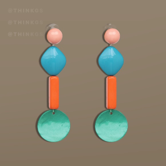 Colorblock Earrings // Multi - Picture 2 of 2